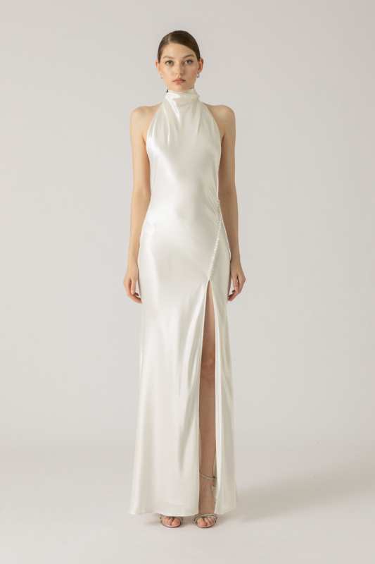 Penelope Backless Satin Gown